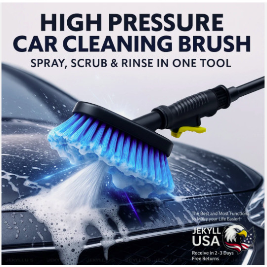 High Pressure Car Wash Brush with Foam Dispenser for Deep Cleaning & Shine US