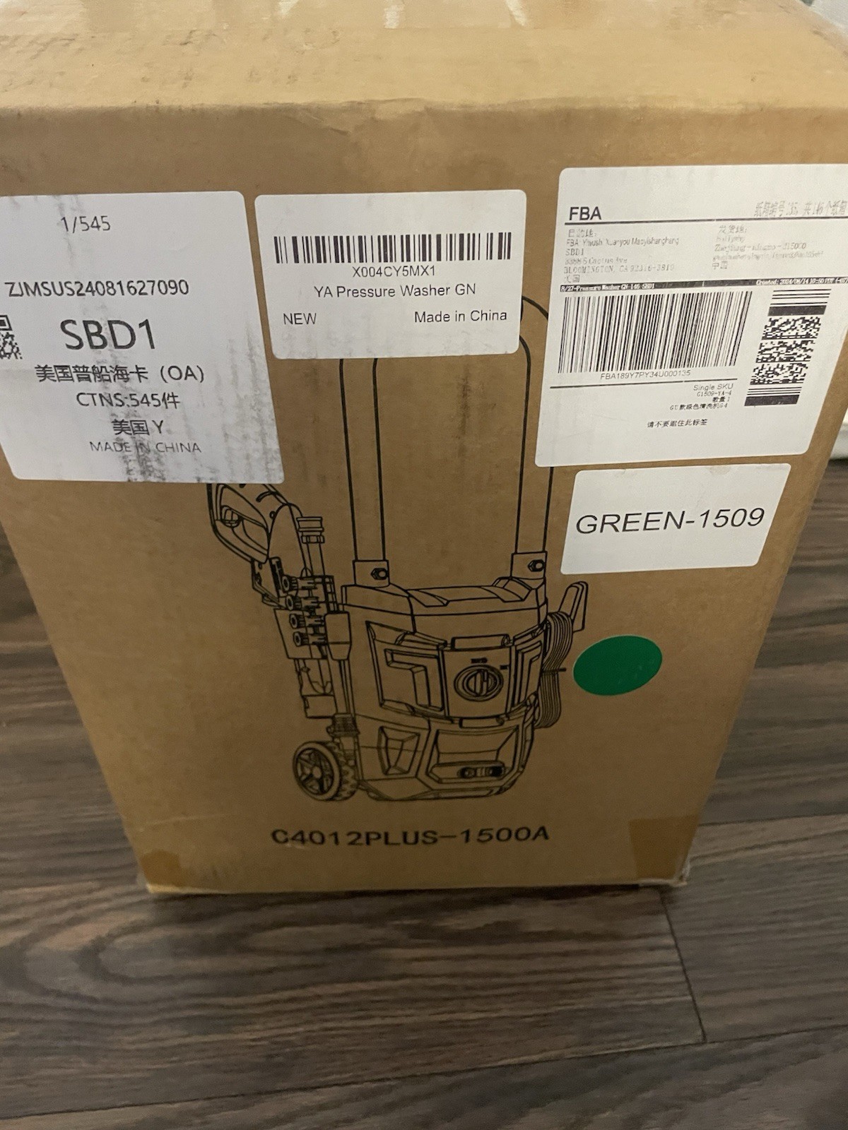 Electric Pressure Washer C4012PLUS-1500A 1500PSI 120VAC