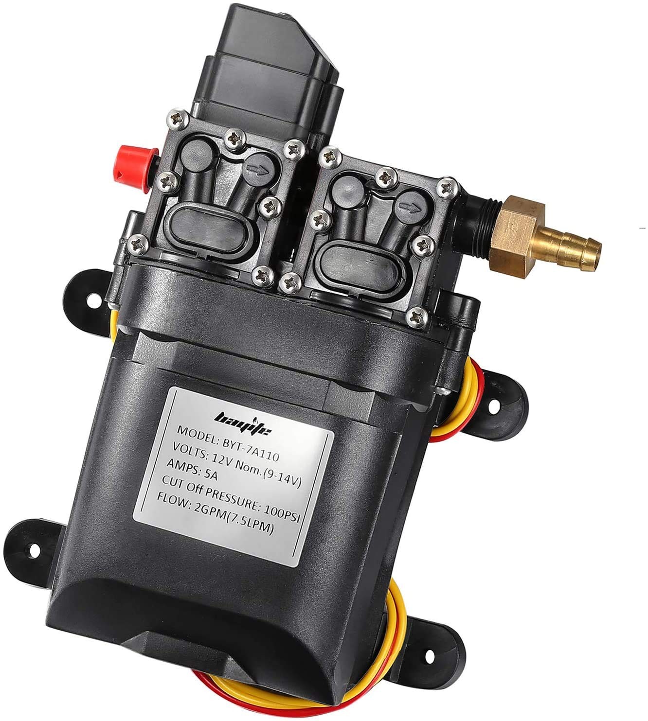 12V DC Fresh Water Pump 7.5 L/Min 2 GPM 100 PSI 12 Volt Diaphragm Self Primin…