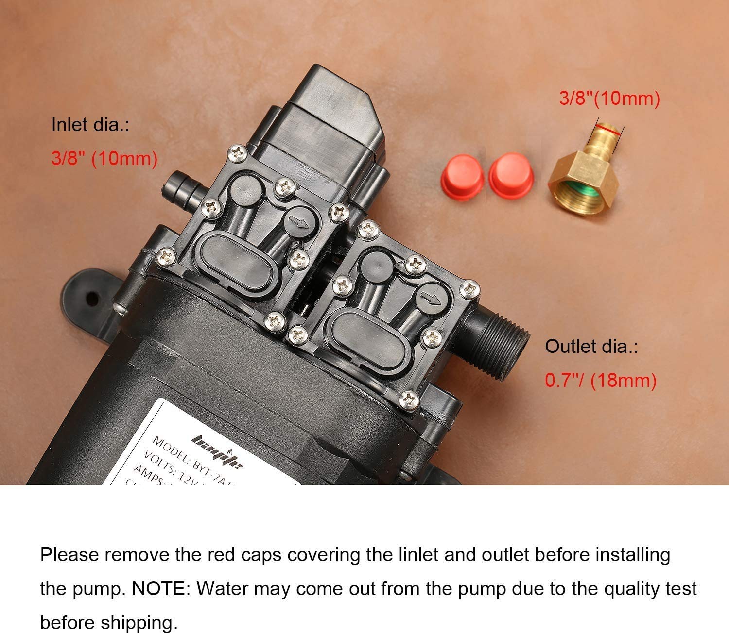 12V DC Fresh Water Pump 7.5 L/Min 2 GPM 100 PSI 12 Volt Diaphragm Self Primin…