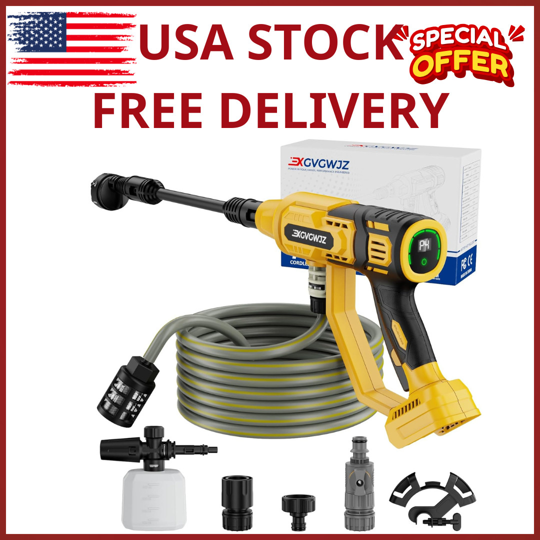700 PSI Cordless Pressure Washer for DeWalt 20V Battery Brushless 6-in-1 Nozzle