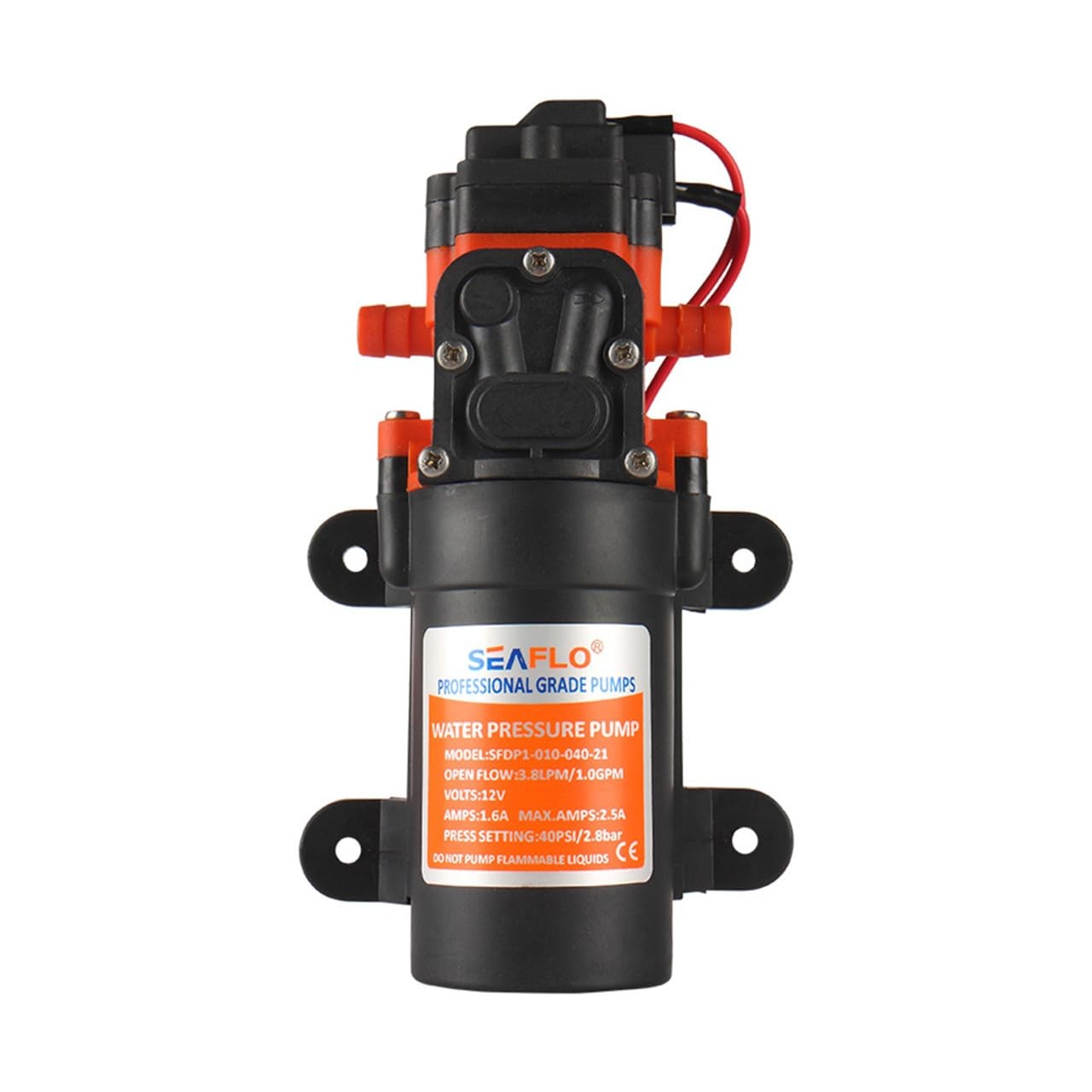 21Series 12V DC Diaphragm Water Pressure Pump 1.1 GPM 80 PSI Marine RV Boat