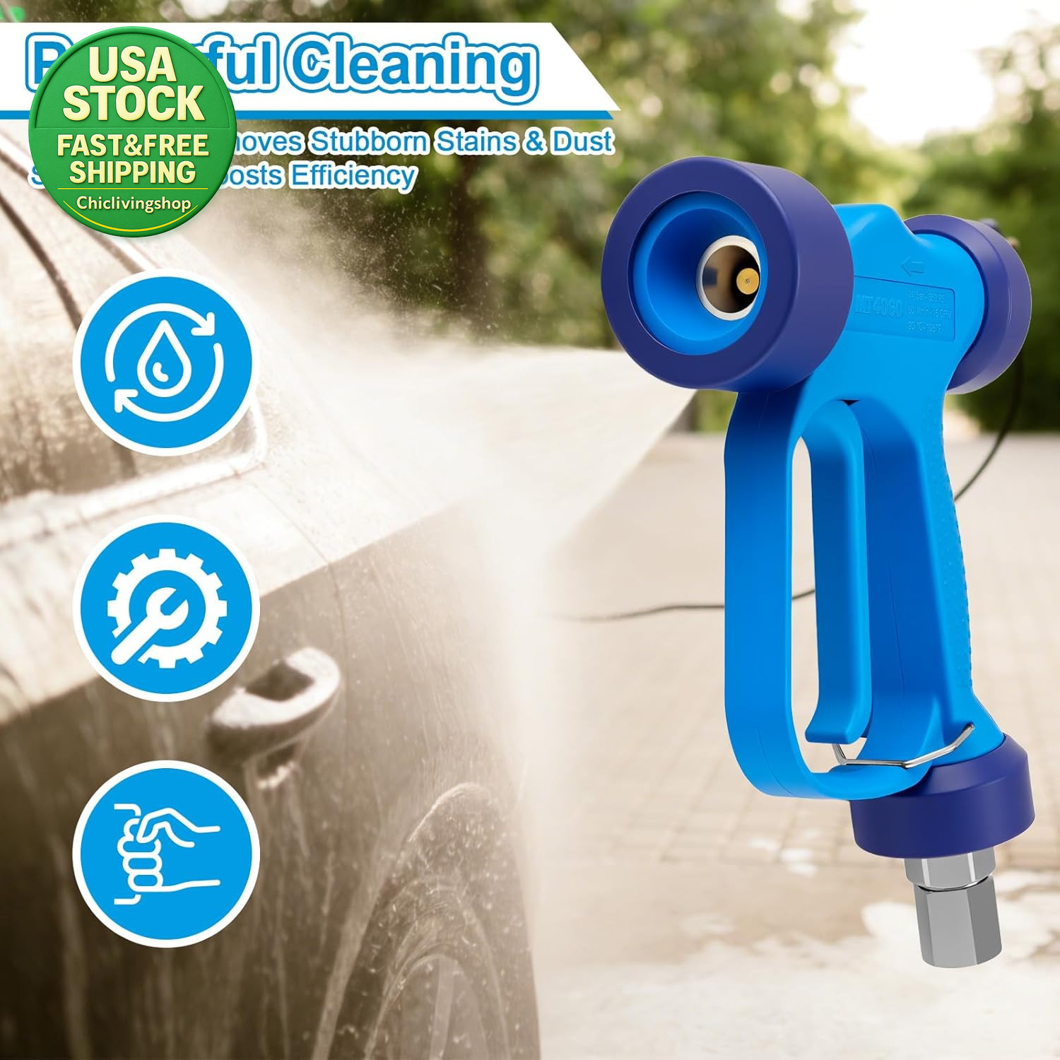 High Volume Soft Wash Gun 350 Psi 16 Gpm Brass Heavy Duty Adjustable Nozzle