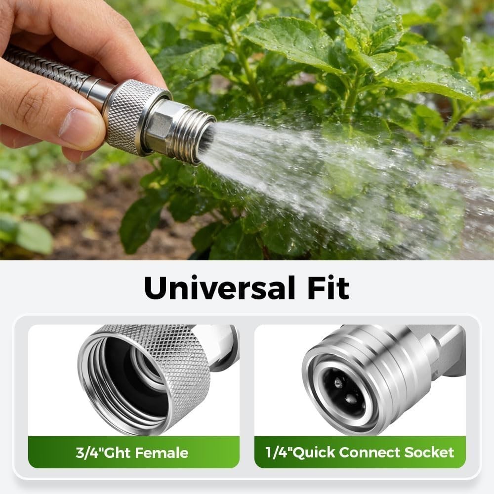 Garden Hose to Pressure Washer Adapter 3/4” GHT to 1/4” Quick Connect