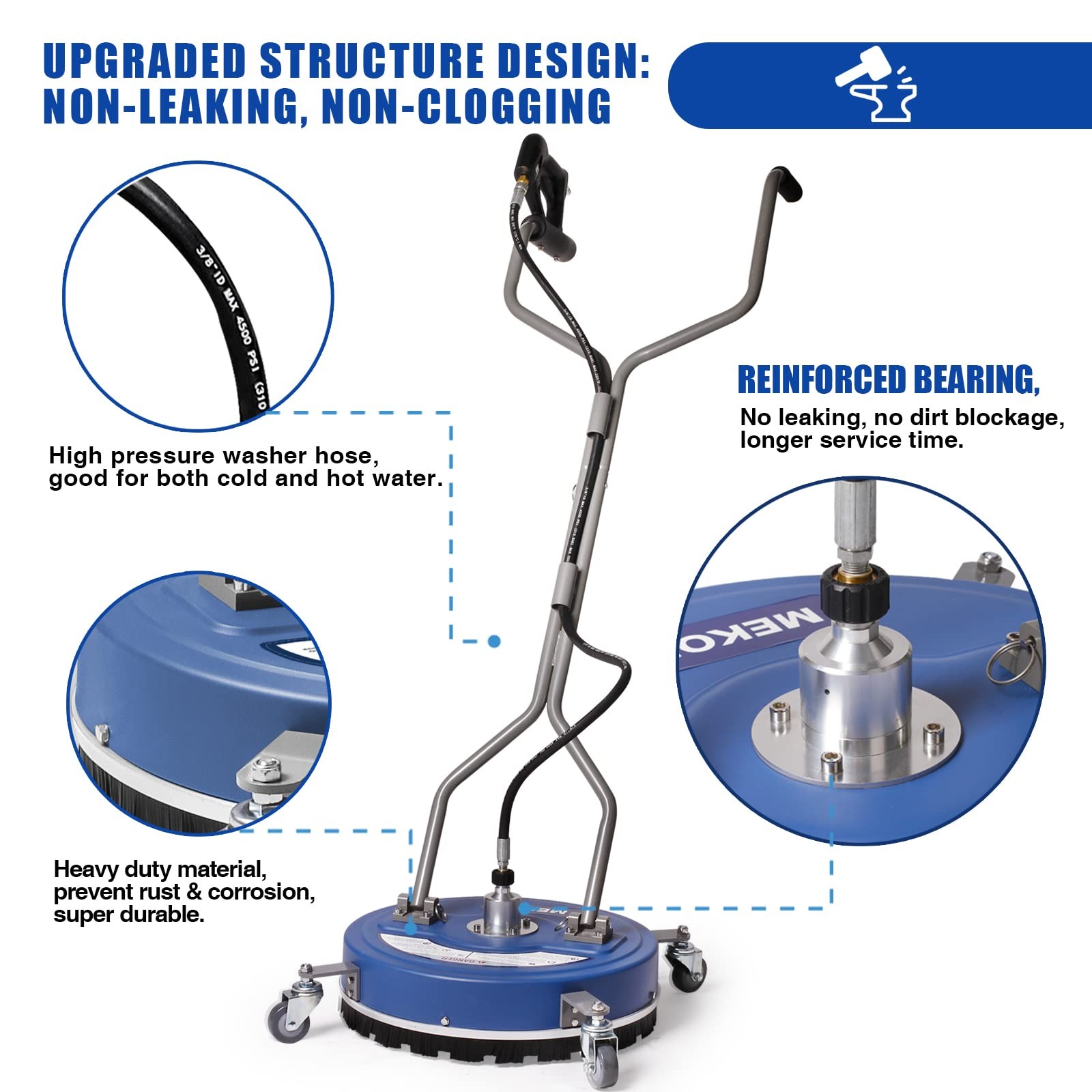 Pressure Washer Surface Cleaner 20”, 4500PSI Power Washer Surface Cleaner At…
