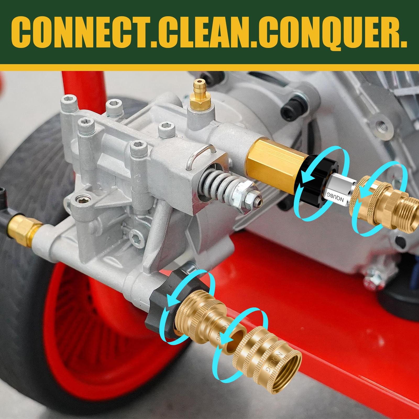 Pressure Washer Quick Connect Kit, M22 Swivel to 3/8” Quick Connect, 3/4” t…