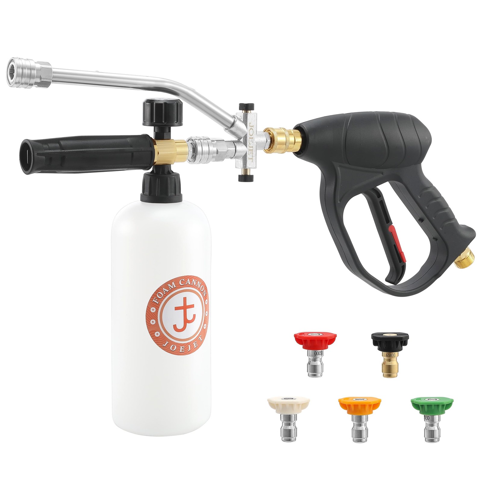 Pressure Washer Gun with Foam Cannon Dual Connector Accessory