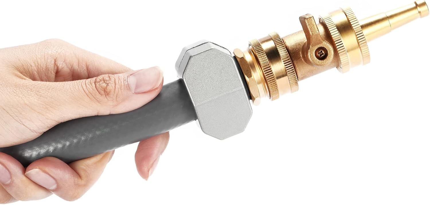 Versatile Brass Garden Hose Jet Nozzle with Shut Off Valve – High Pressure Duo