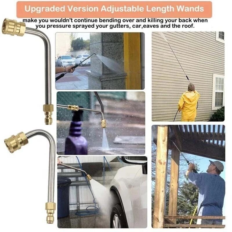 4000PSI 120″Pressure Washer Wand Extension Power Lance Gun Attachment Nozzle Tip