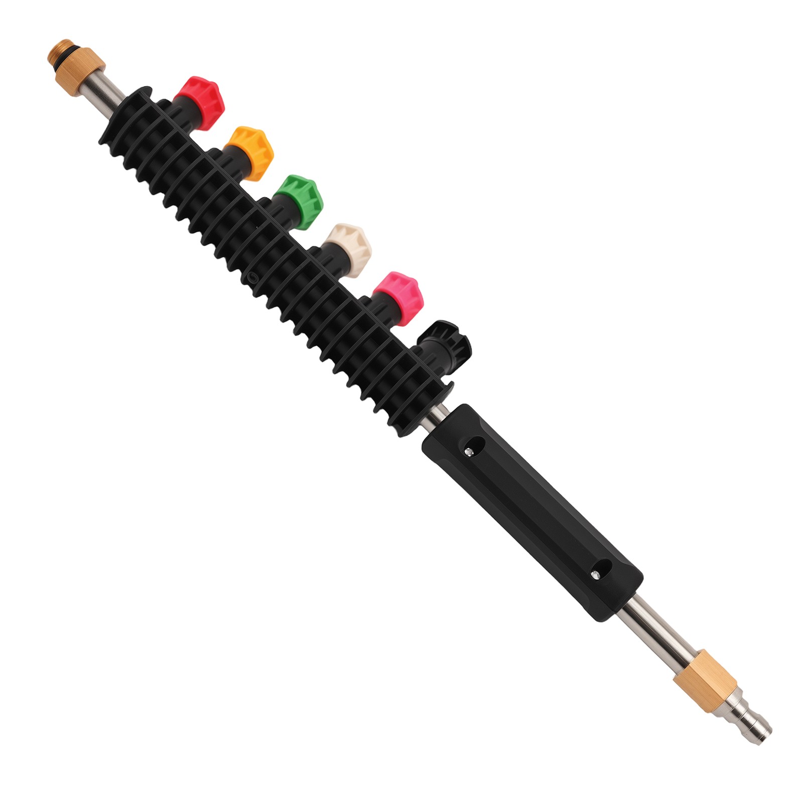97in Adjustable Pressure Washer Wand 4000PSI 6 Nozzles 3 Curved Rod Kit