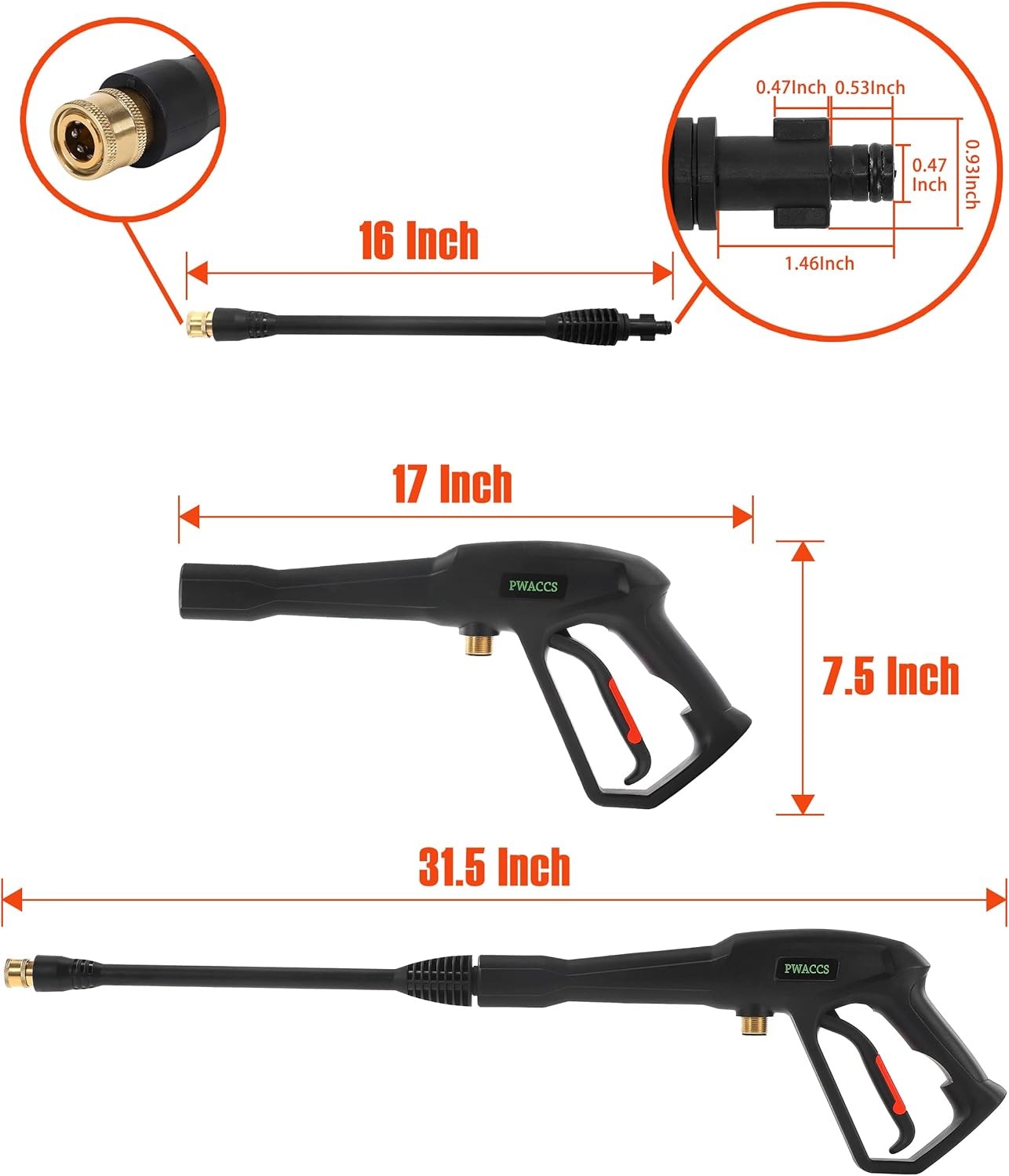 Pressure Washer Handle Replacement – 5 Spray Nozzles
