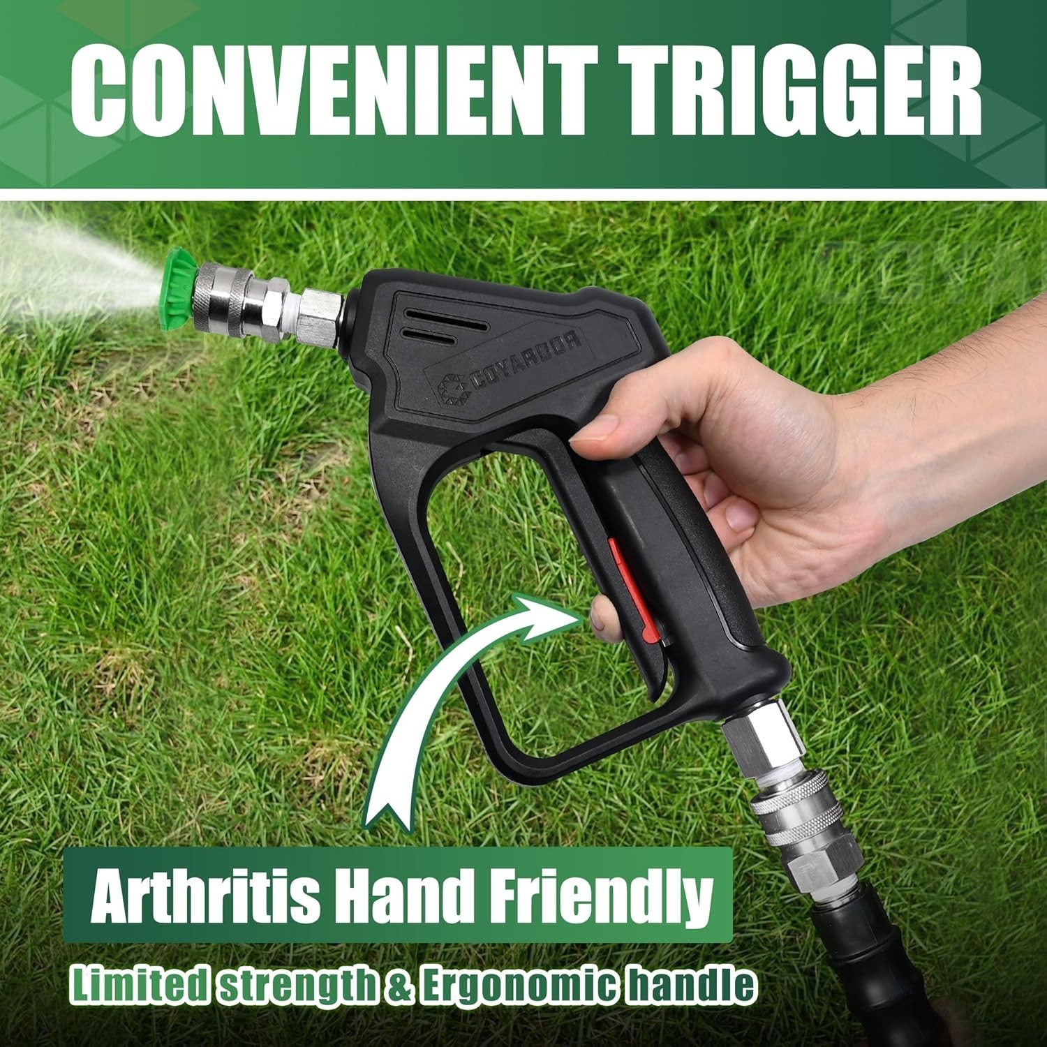 COYARDOR 4000 psi Power Washer Gun Steel Extension Lance with Spray Tips Adapter
