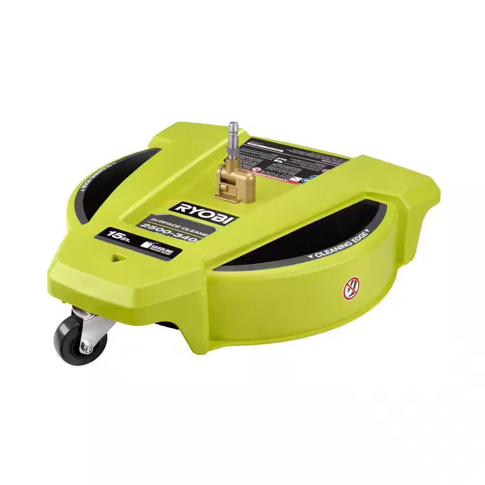 15 In. 3400 PSI Gas Pressure Washer Surface Cleaner with Caster Wheels
