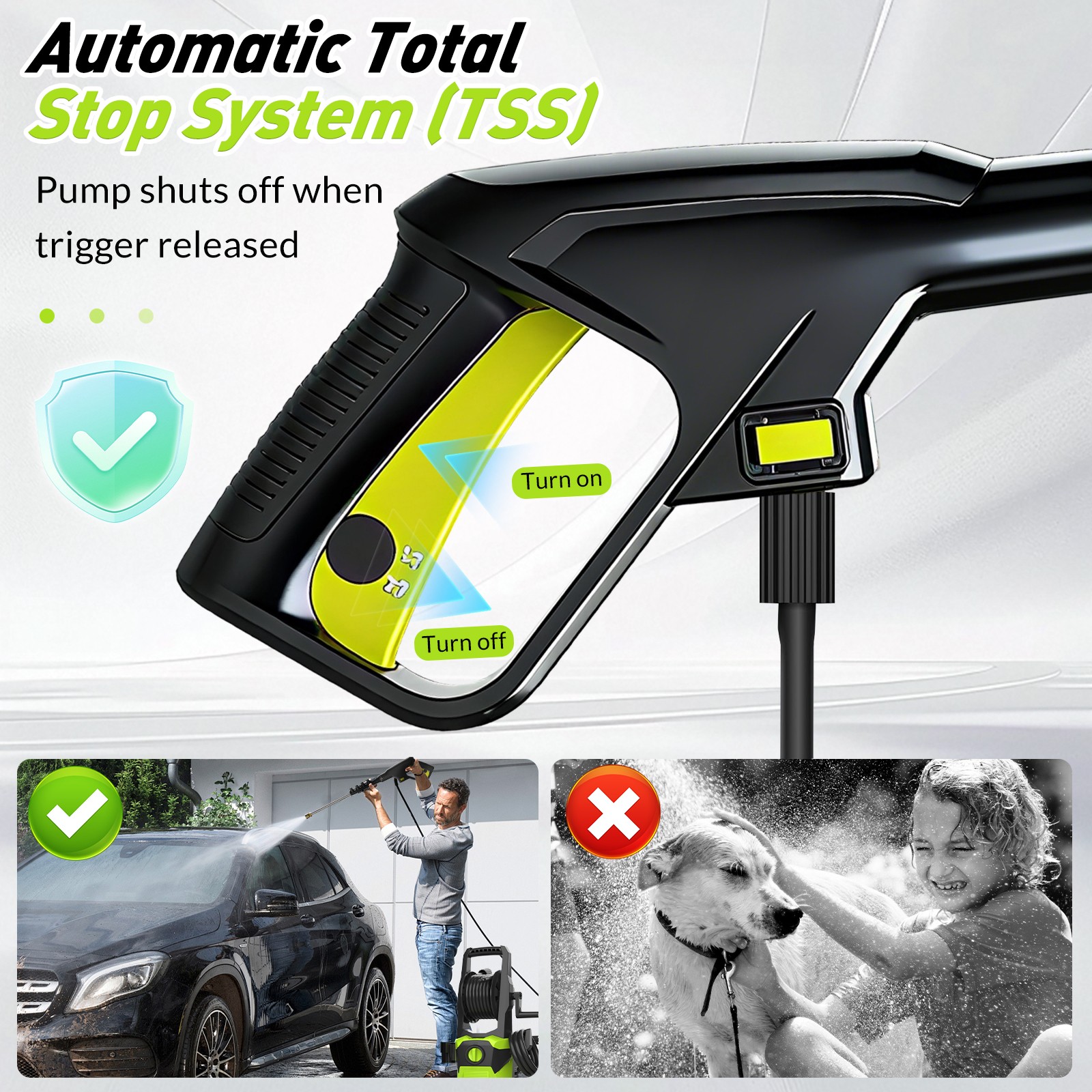 Electric Pressure Washer 2100 PSI MAX 1.25 GPM Power Washer with 4 Spray Nozzles