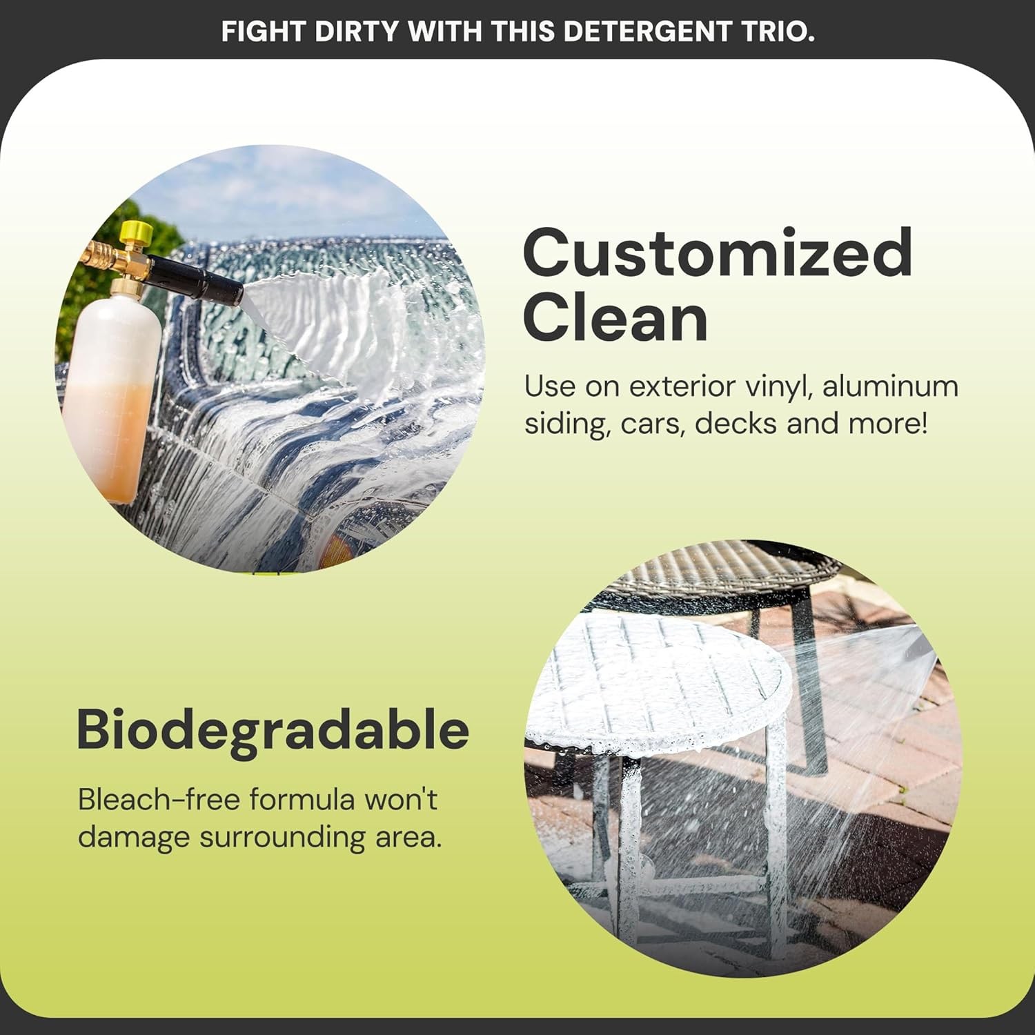 3-Pack Pressure Washer Concentrate Multi-Scent 1 Gal Each – House & Deck Wash