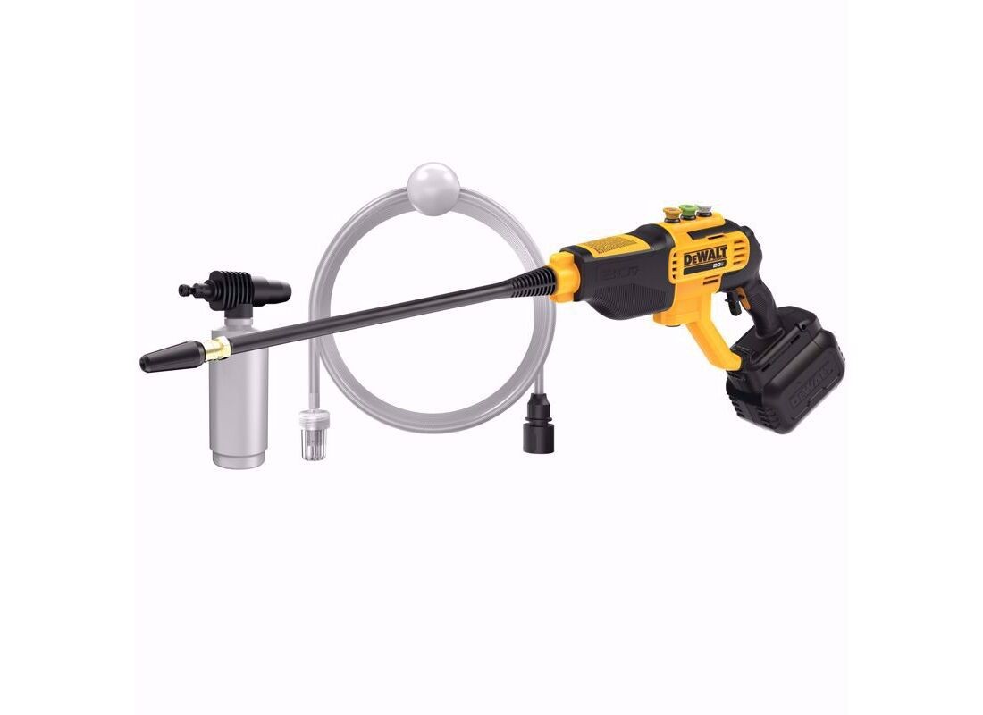 Cordless Electric Power Cleaner, 20 V Battery, 1.0 gpm, 550 psi Pressure, 20 ft