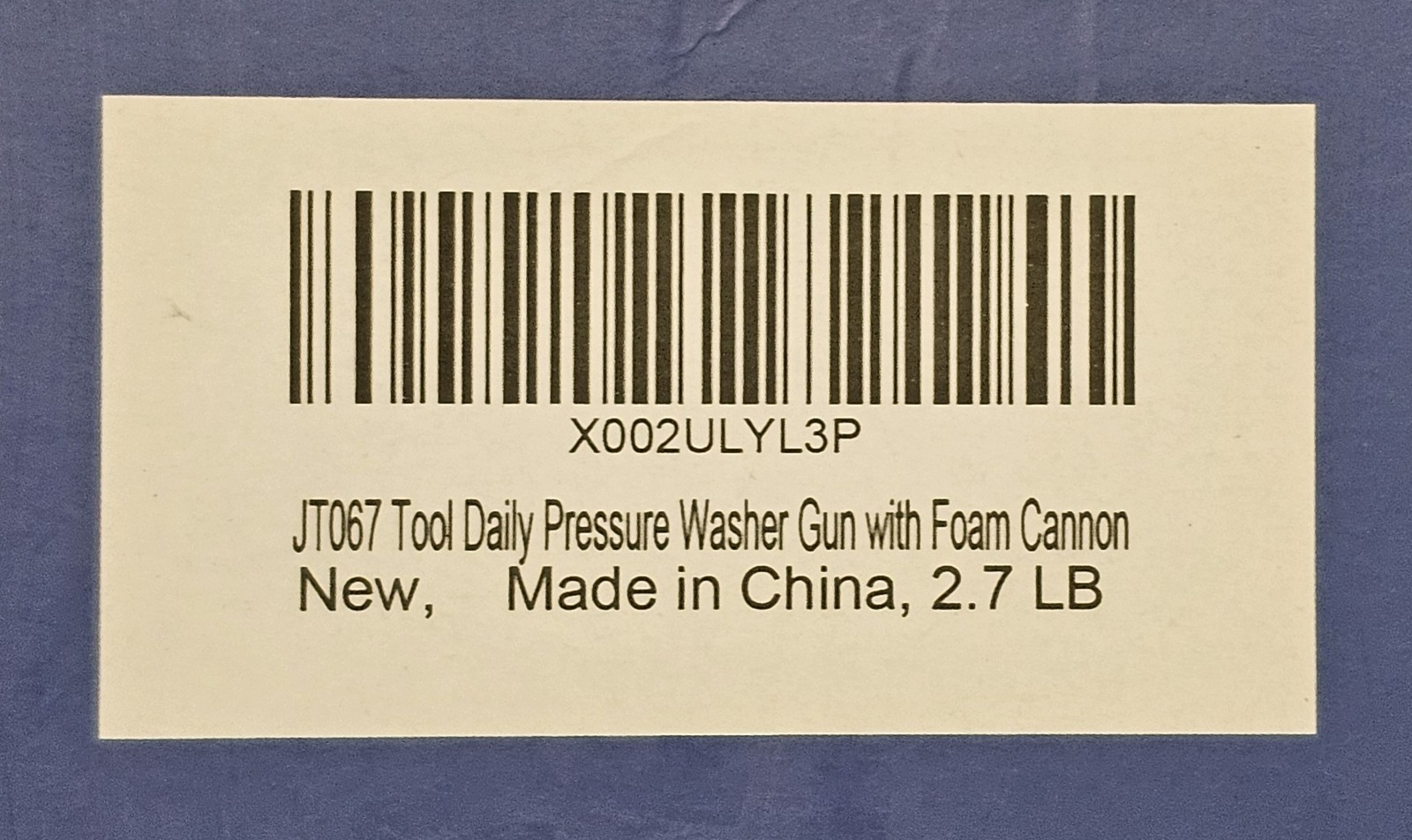 Tool Daily Short Pressure Washer Gun with Foam Cannon & Adapter Set NIB