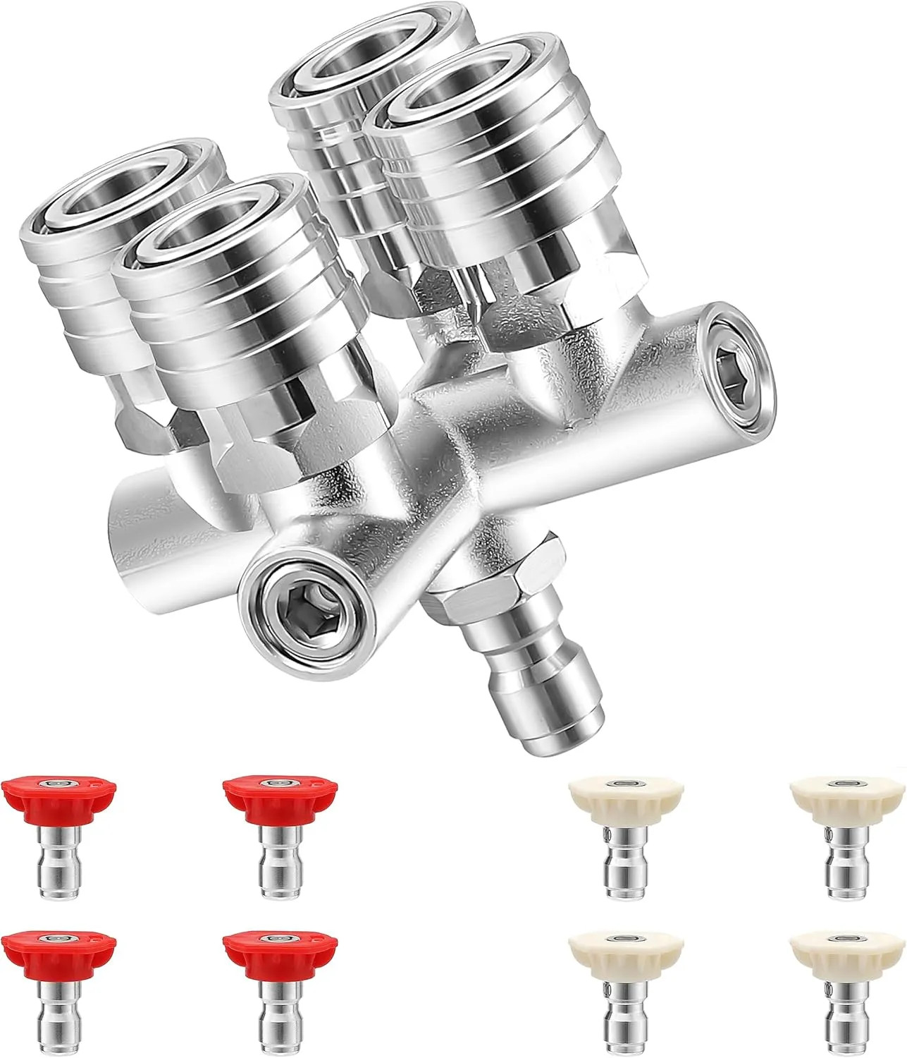 3-in-1 Pressure Washer Nozzle Set 12 Piece Spray Tips 1/4 Inch Quick Connect…