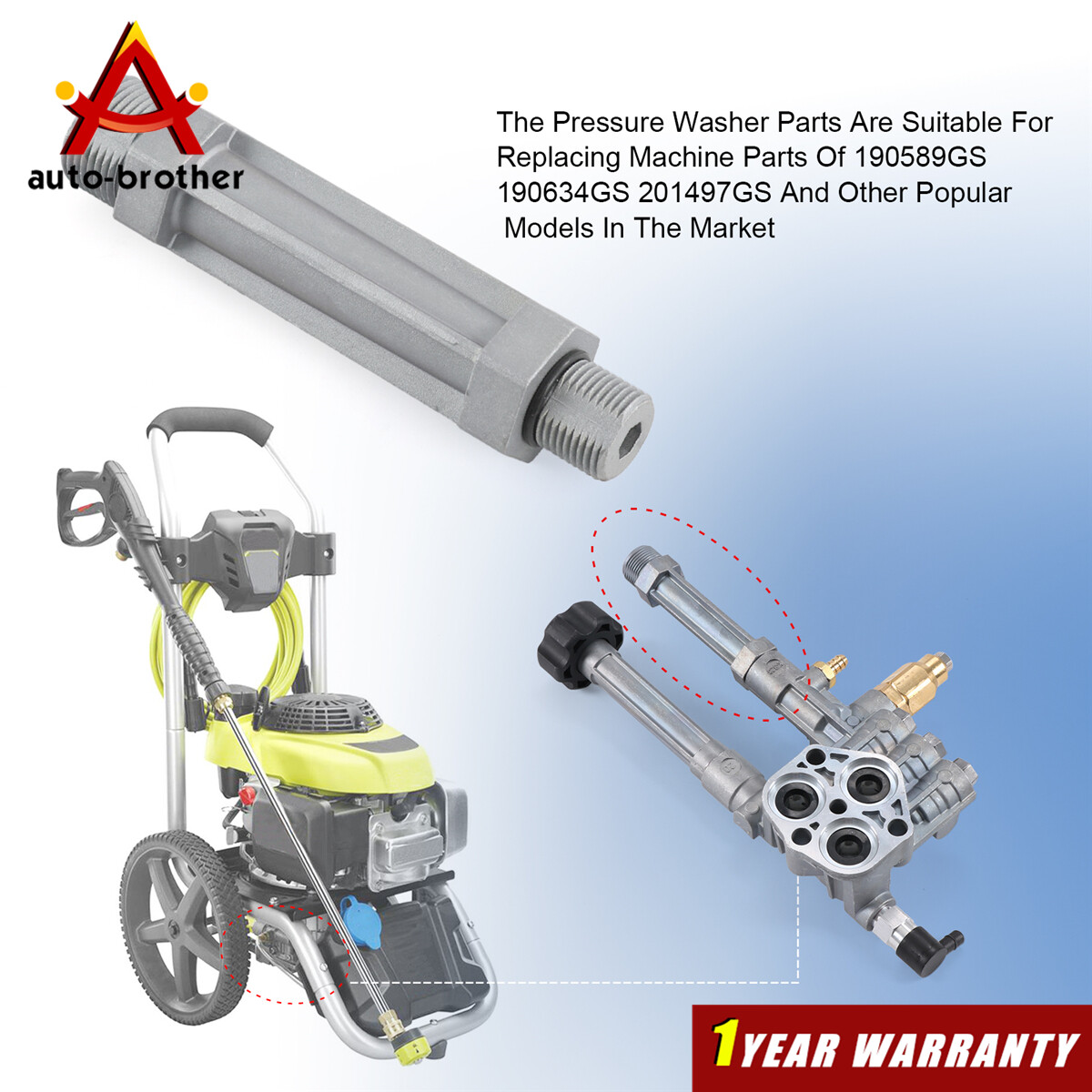 Power Pressure Washer Pump Water Outlet Tube – 190589GS 190634GS 201497GS