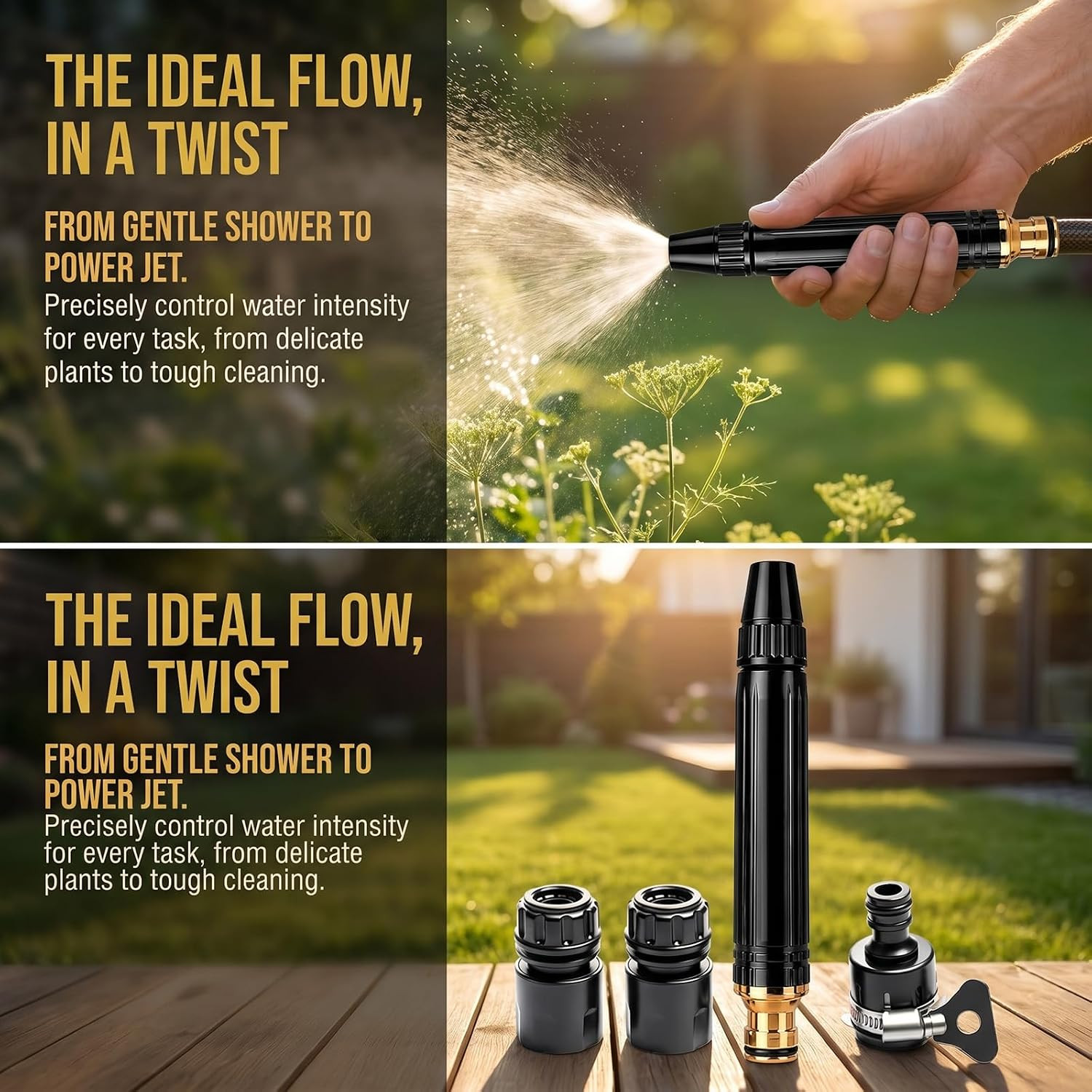 Upgraded High Pressure Water Gun with Multi-Function Nozzle, 3 Spray Modes Power