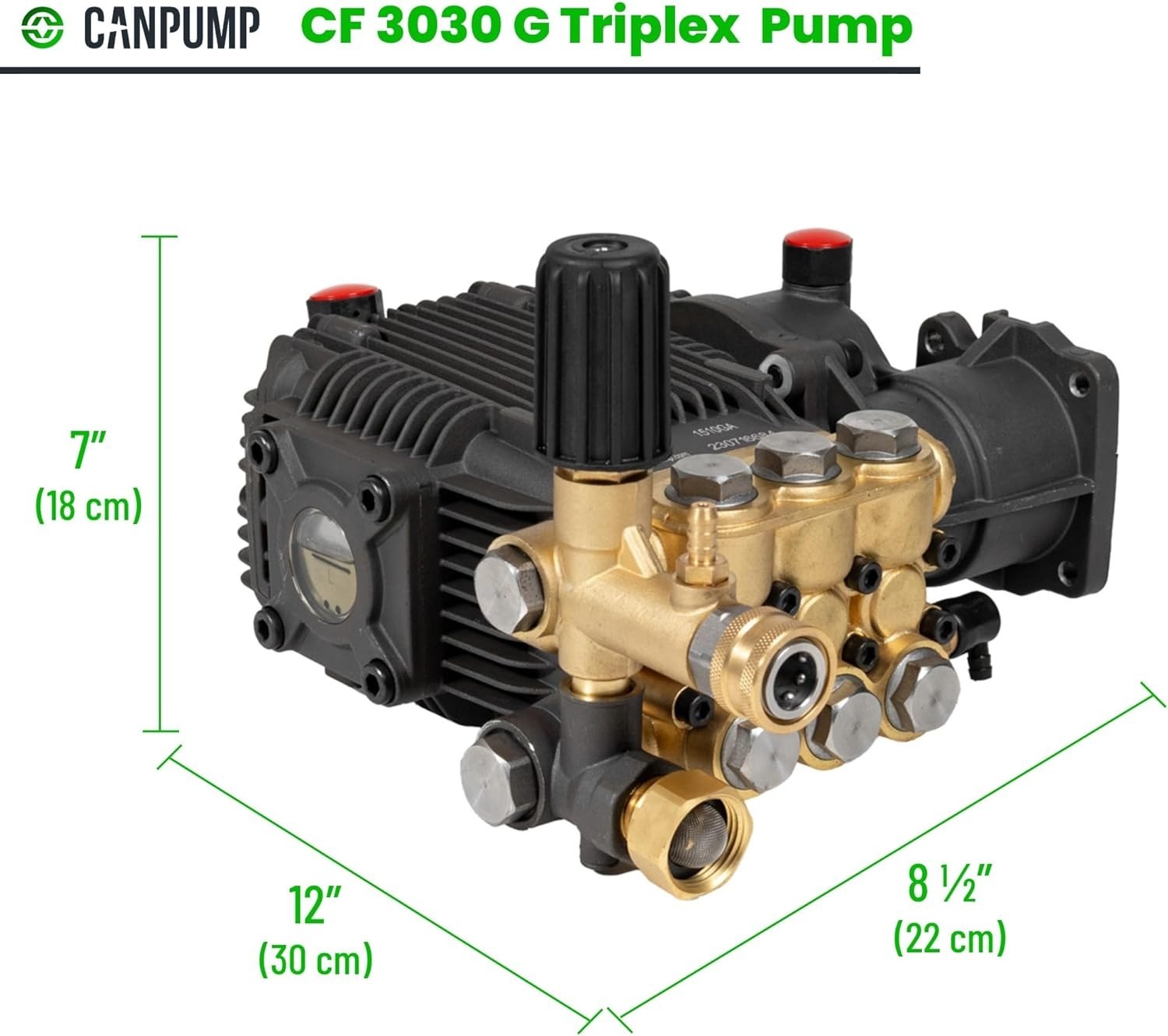 Durable 3000 PSI Pressure Washer Pump with External Unloader and Detergent Tube