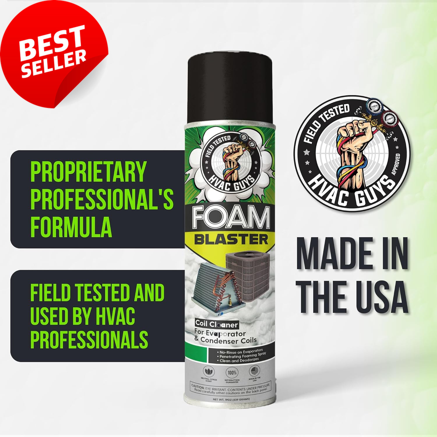 Foam Blaster AC Coil Cleaner 3-Pack | No Rinse, Citrus Scent for Evaporators