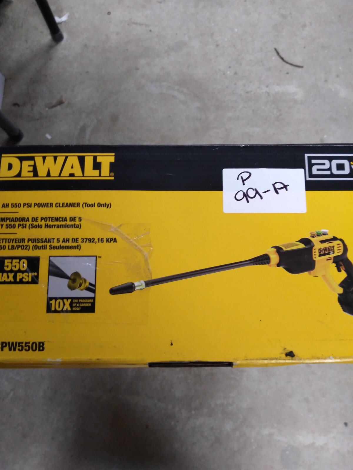 DEWALT DCPW550B Cold Water Pressure Washer (Tool Only)#701