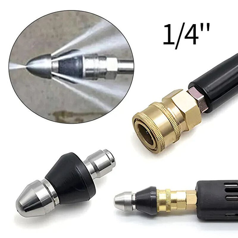 2x Sewer Cleaning Tool High-Pressure Nozzle, Toilet Auger, Clean Out Sewer Pipe