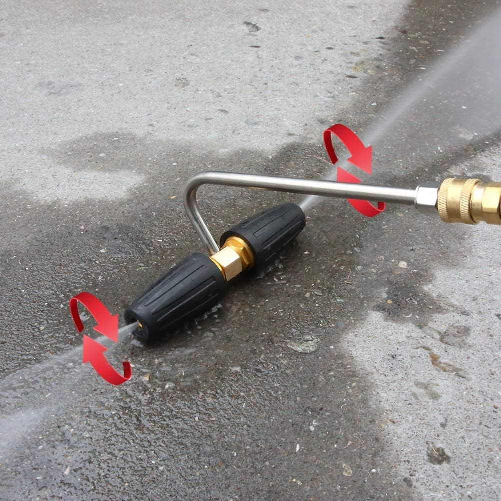 Pressure Washer Gutter Cleaner, Two Rotating Turbo Nozzles Attachment, 1/4 Inch