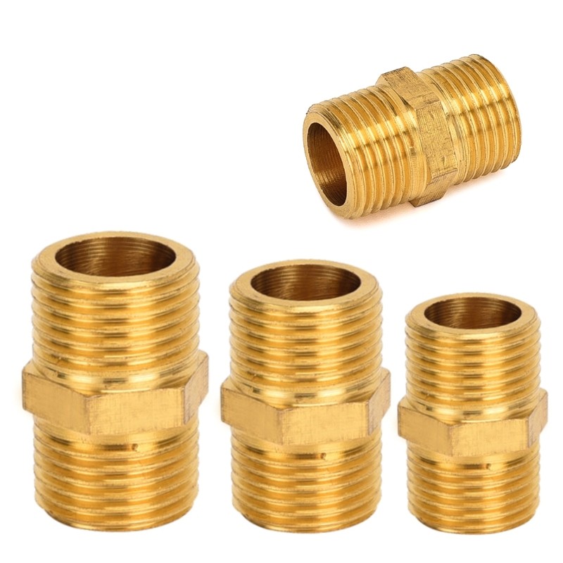 Hexagonal Double Nipples Male to Male Threads Strong Double Nipples 4pcs/set