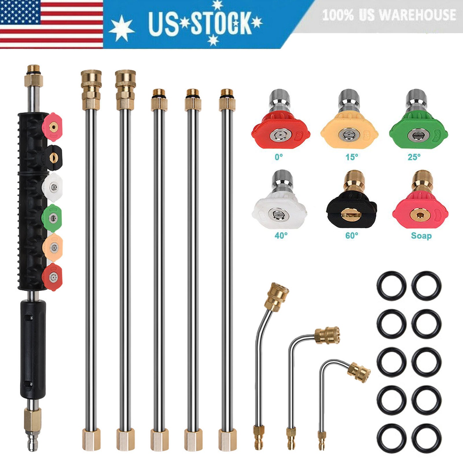 97in Pressure Washer Wand Set Extension Replacement Lance Cleaning Tool 4000 PSI