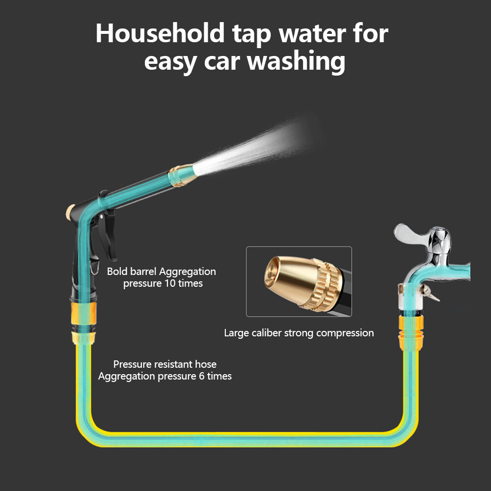 High Pressure Water Spray Gun Car Wash Metal Brass Nozzle Garden Pipe Hose Lawn