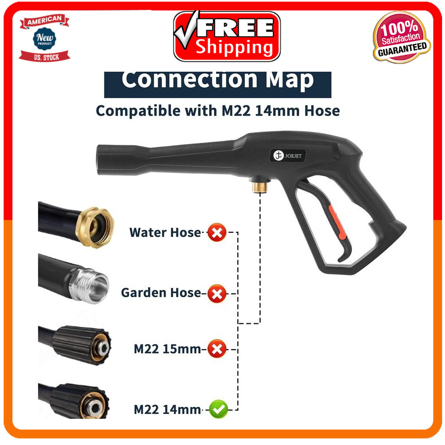 Pressure Washer Gun – Karcher Ryobi Powerstroke – Jet Wand – Spray Nozzle Tips
