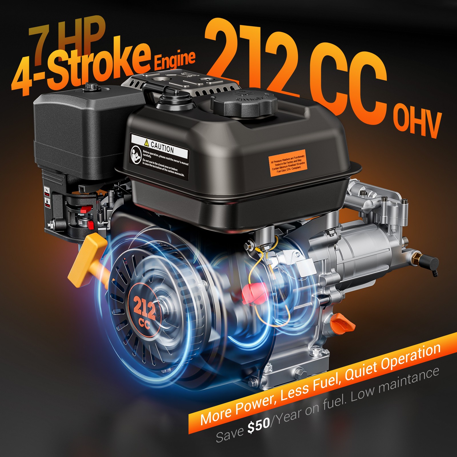 Efurden Cold Water Gas Pressure Washer Gas Powered Washer 3500PSI 2.3GPM 209cc