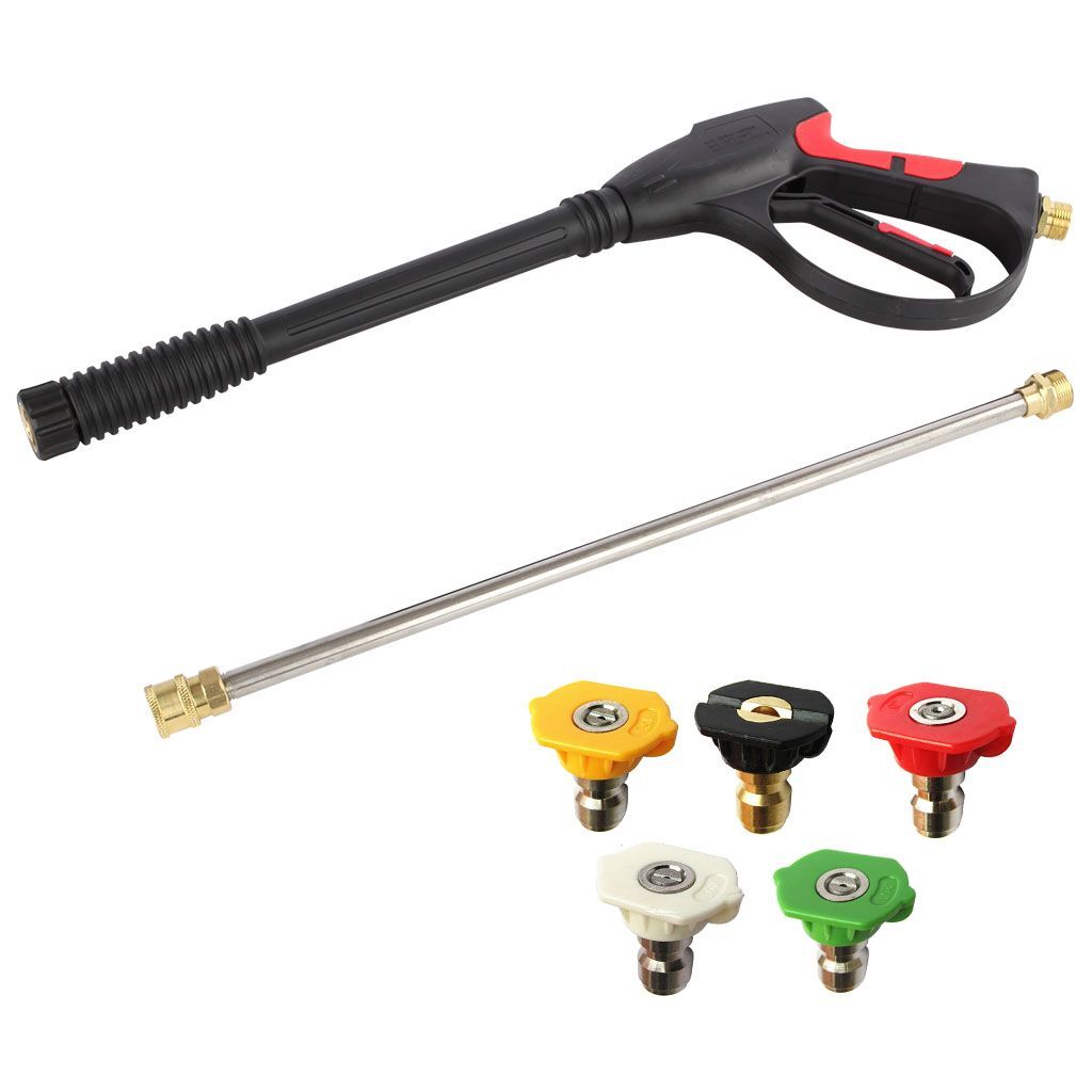 4000PSI High Pressure Car Power Washer Spray Gun Wand Lance Nozzle Tips Kit