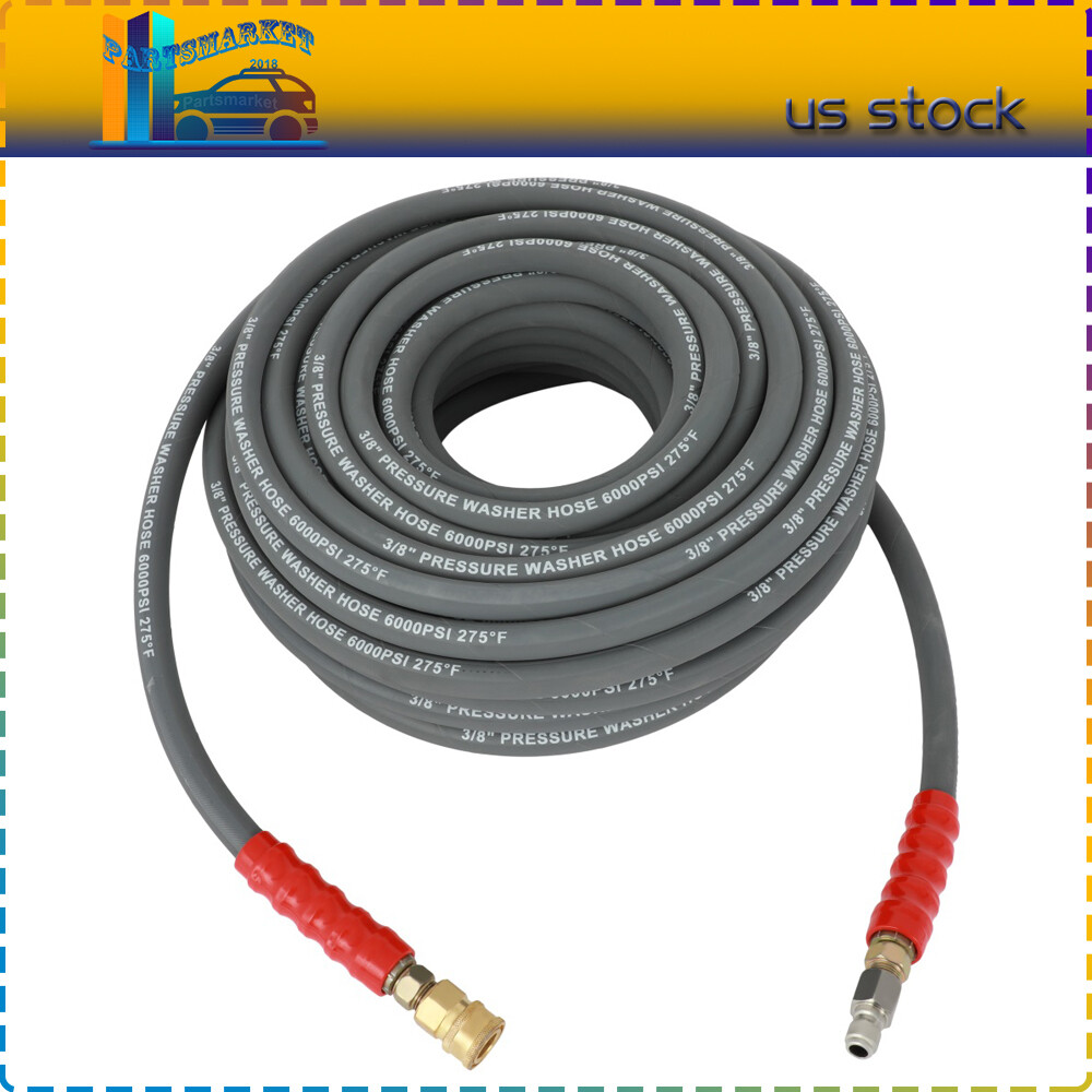 High Quality 3/8″ x 100ft 6000psi Hot Water Pressure Washer Hose Brand New