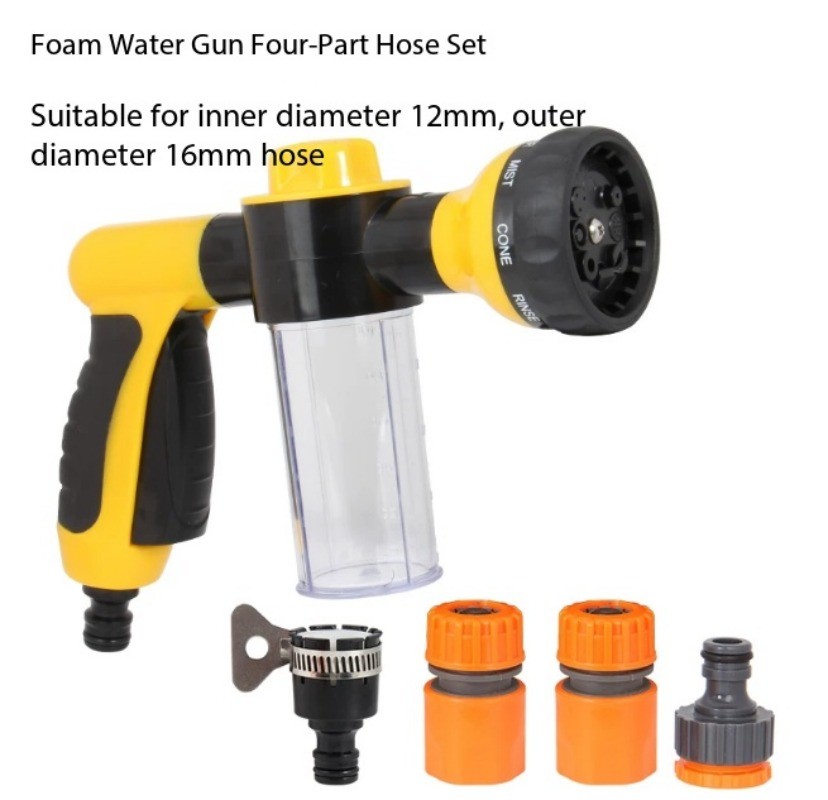 Automatic Foam Water Gun High Pressure Nozzle Jet Car Wash Hose Cleaning Tool