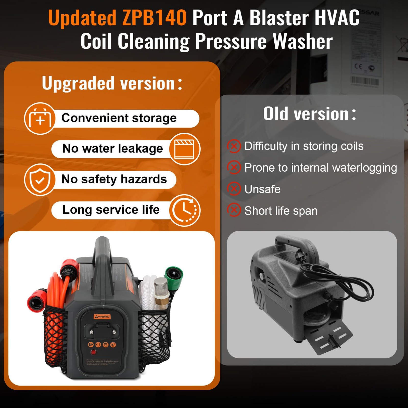 ZPB140 Port A Blaster HVAC Coil Cleaning Sprayer Coil Jet Cleaner AC 120V 80W