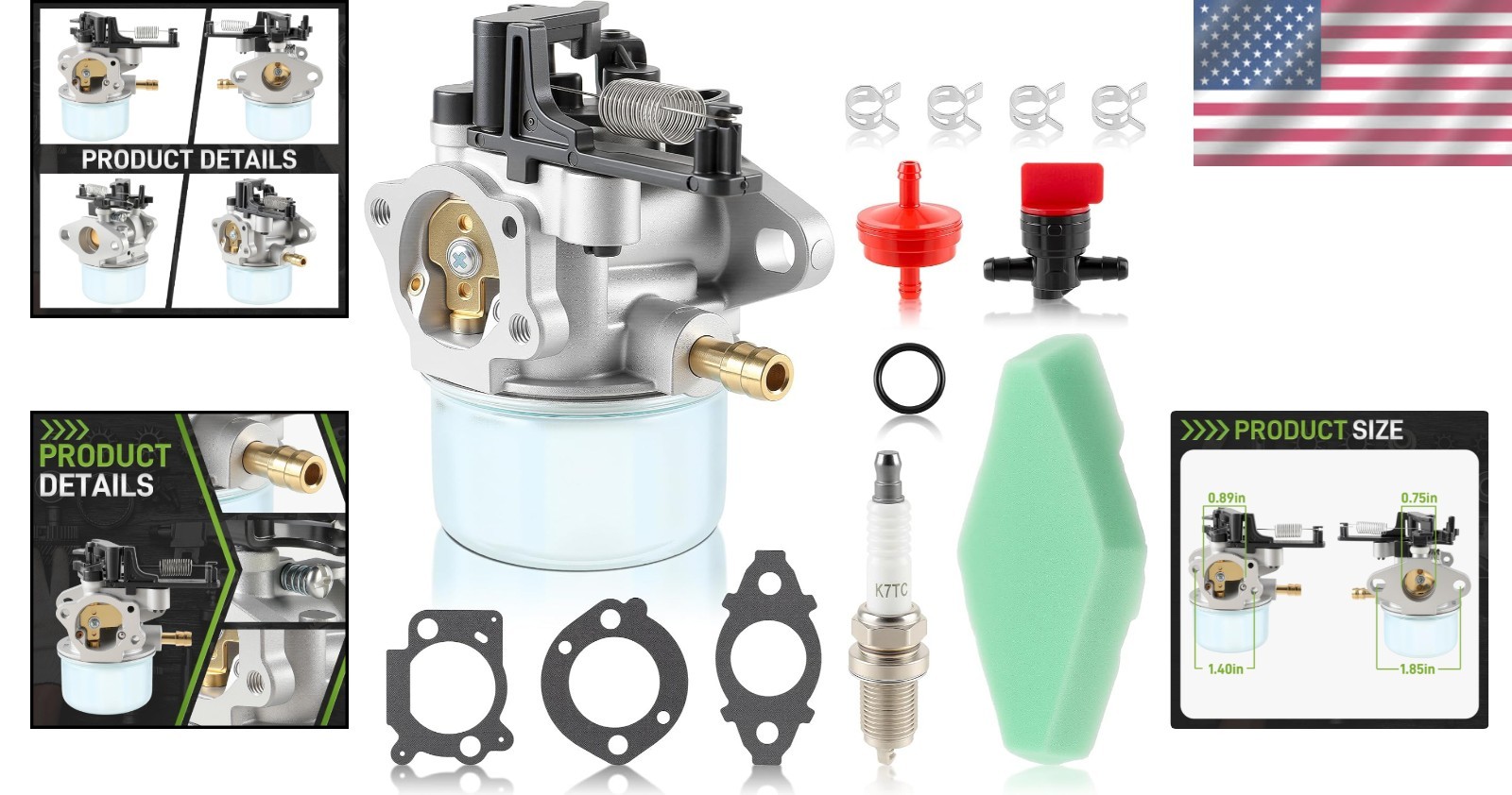 Carburetor Kit Compatible with Troy-Bilt Pressure Washer 595390 8 Pack