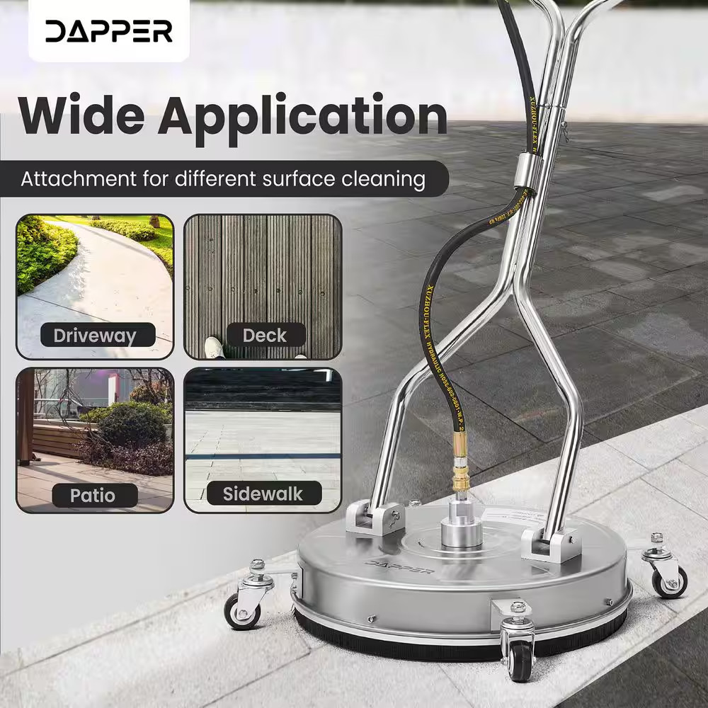 18 In. 4350 PSI Pressure Washer Surface Cleaner with 2 Hose Adapters