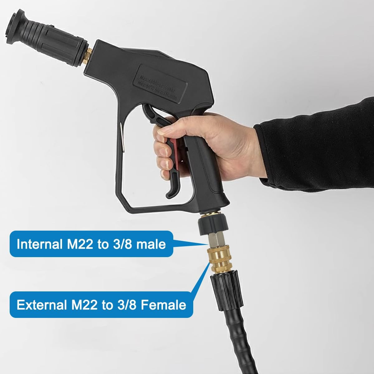 5 Pcs Pressure Washer Spray Nozzles + 2 M22 14Mm Quick Connect Kit + 10 O-Rings