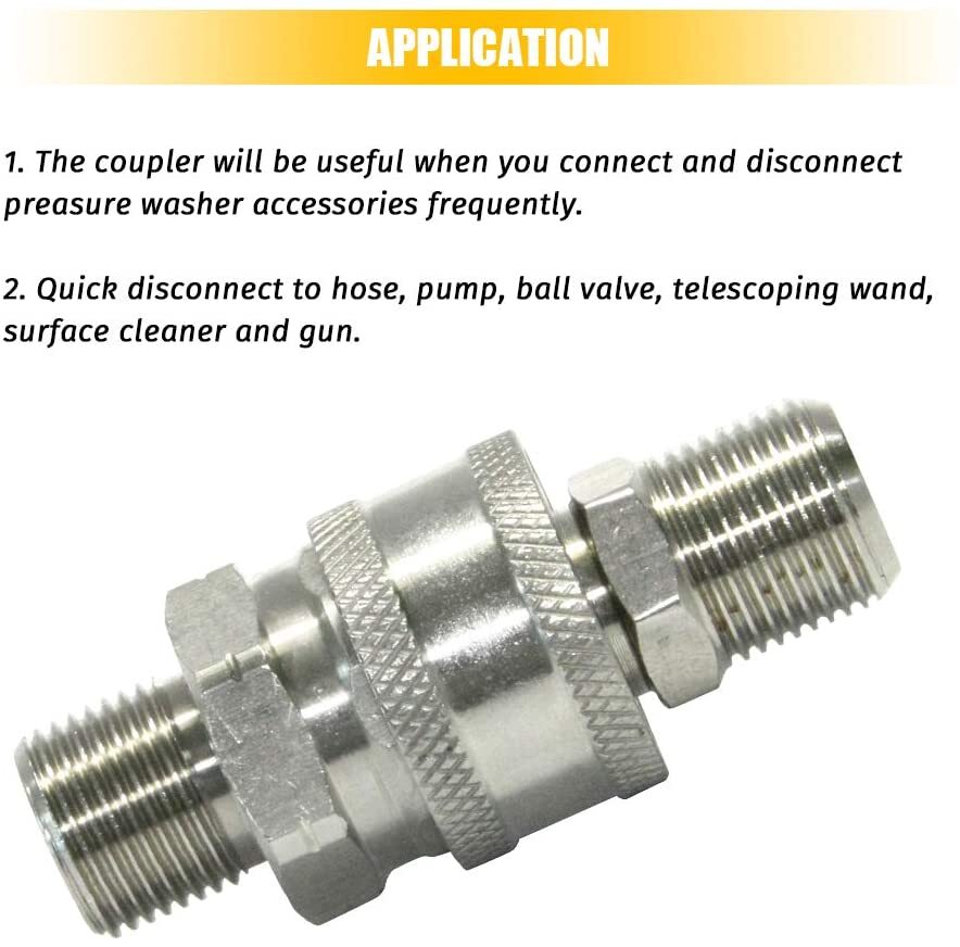 3/8’’ Male Thread Fitting Pressure Washer Adapter Set Quick Connect Kit 5000 PSI