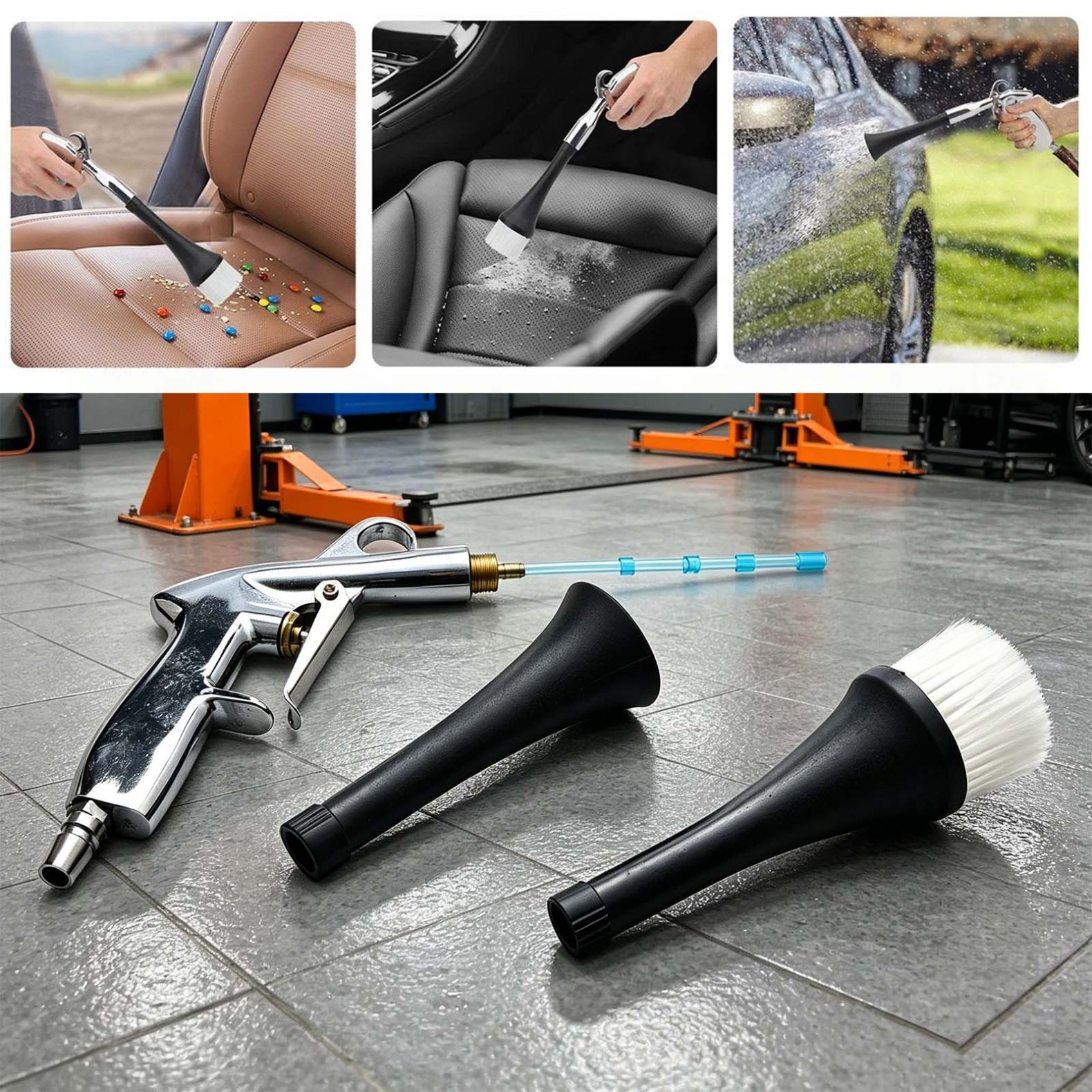 360° Rotating Air Cleaning Gun 1/4″ Inlet for Car Truck Motorcycle Detailing