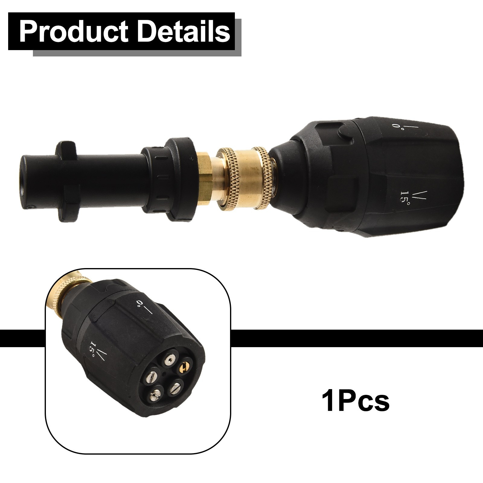 5-in-1 Adjustable Pressure Washer Nozzle 1/4″ Quick Connector For Karcher K2-K7
