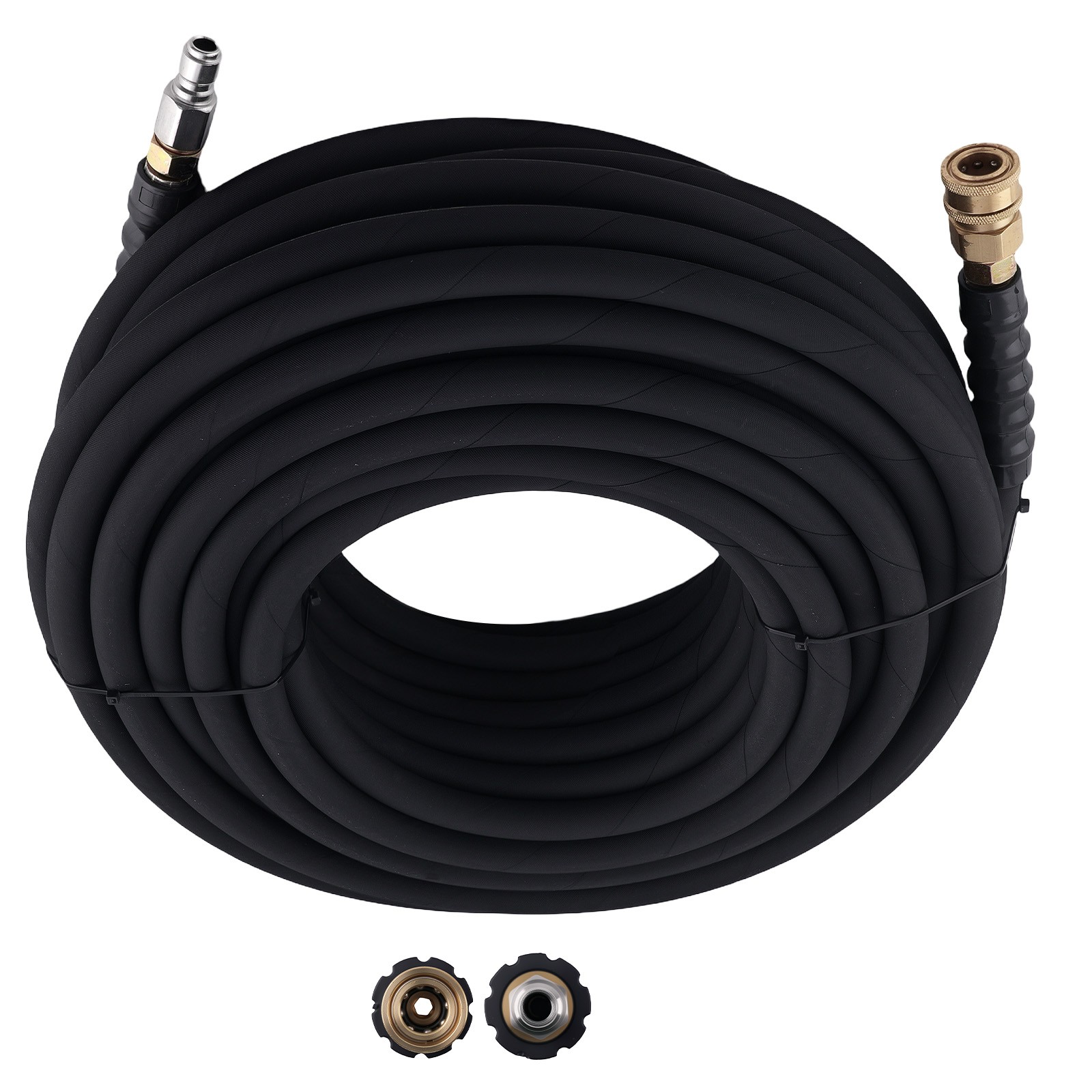 100ft 3/8″ Power Pressure Washer Hose 4200PSI Steel Wire Braided Super Flexible