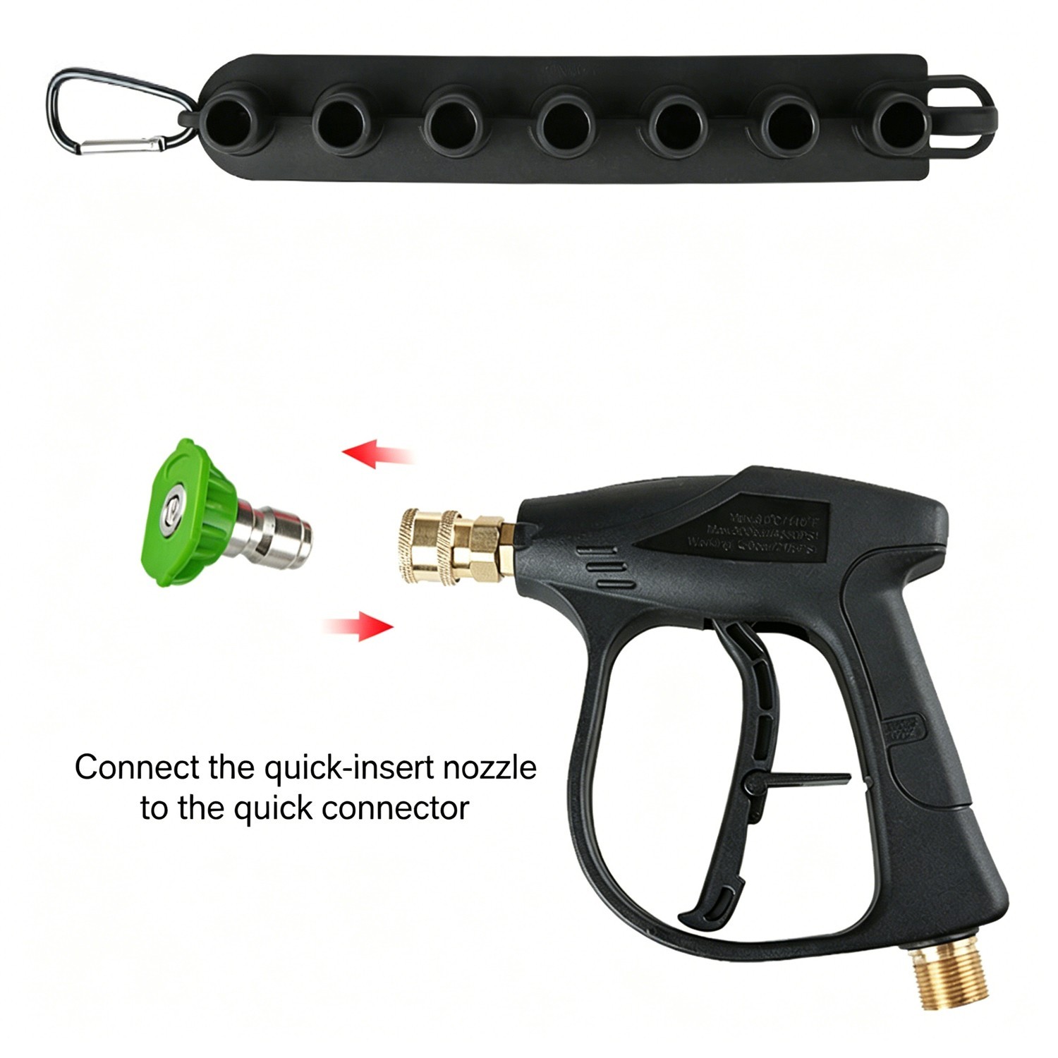 7Pcs Pressure Washer Spray Nozzles 1/4″ Quick Connect Tips with Storage Holder