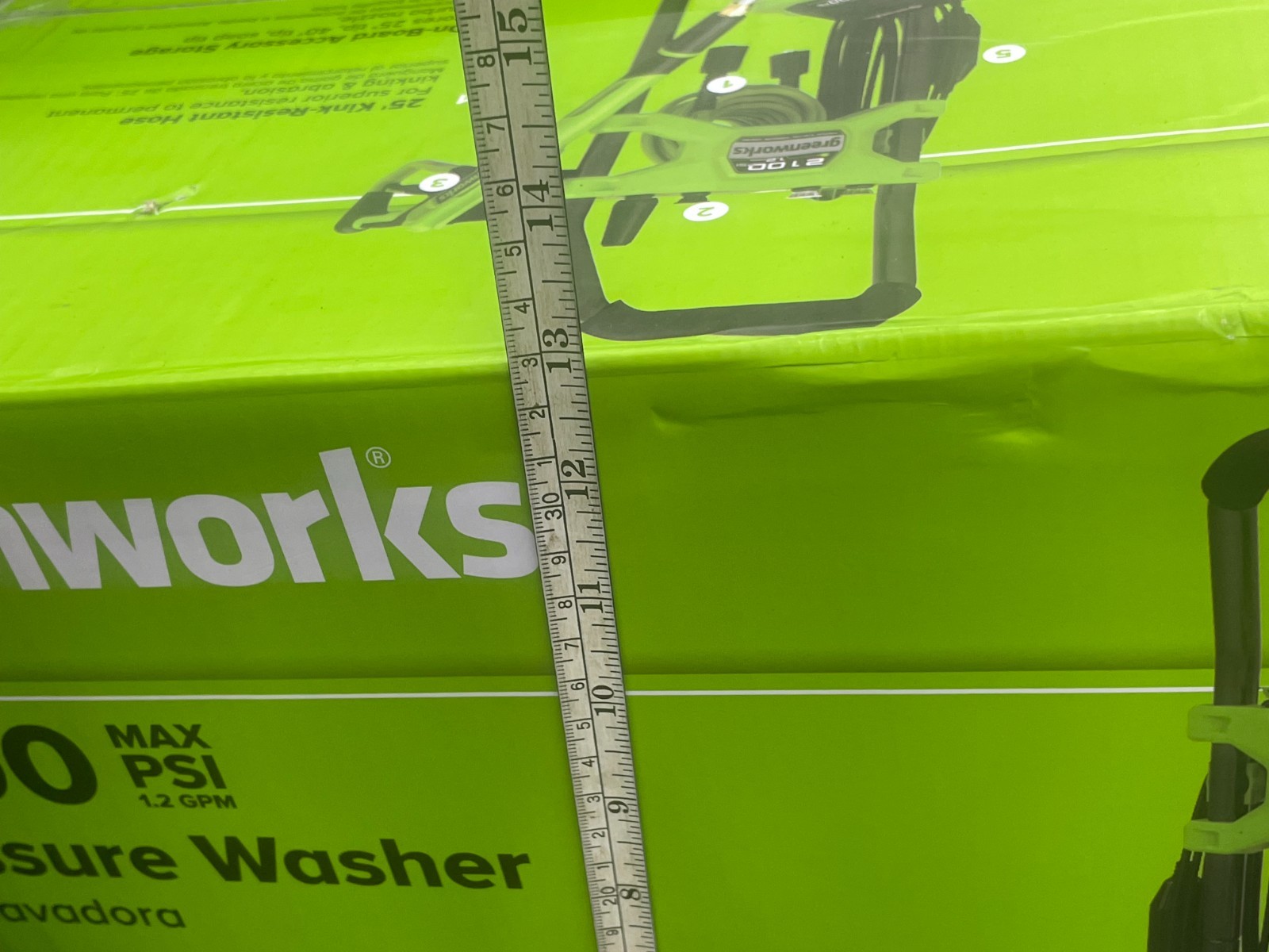 Greenworks 2100 PSI 1.2 GPM Electric Pressure Washer 25Ft Hose 35Ft GPW2100