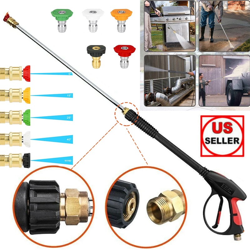 4000 PSI 40″ Pressure Washer Gun Replacement Wand Extension 5 Nozzle Tips M22-14