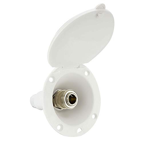 RV Exterior Spray Port Hook-Up Connector (Port Only) () White