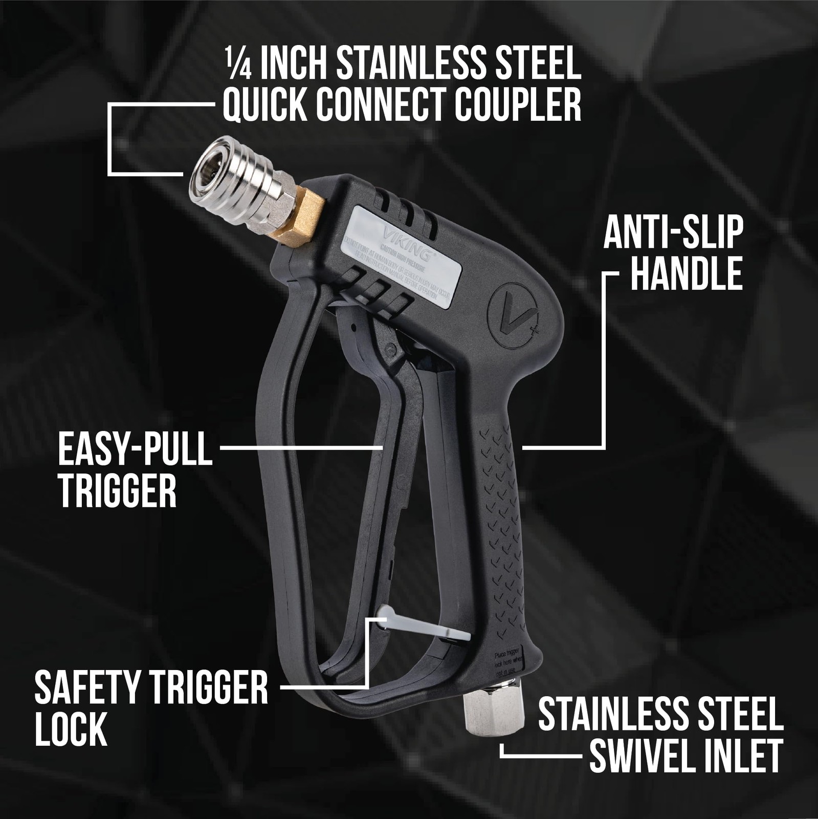 Premium Swivel Pressure Washer Gun, Short Handle with ¼” Quick Connect for a …